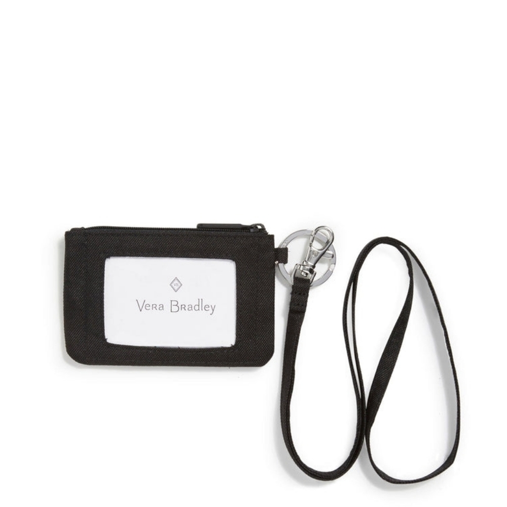 Vera Bradley Lighten Up Black Zip ID & Lanyard